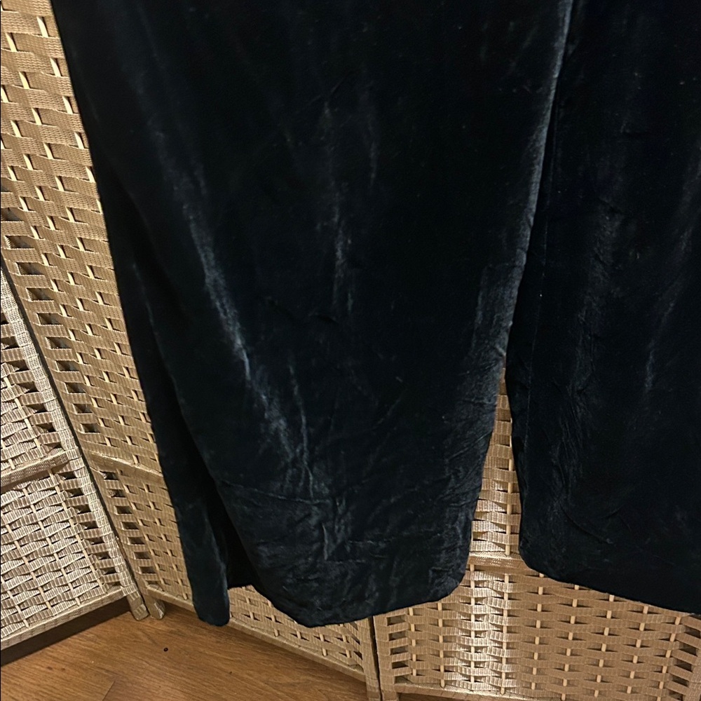 Omo Norma Kamali Black Velvet Trousers high waist 2 - Picture 7 of 9